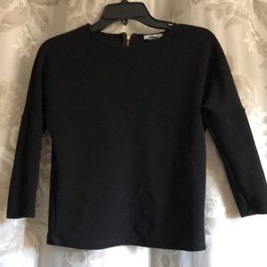 Bar III Black crop crepe top XS